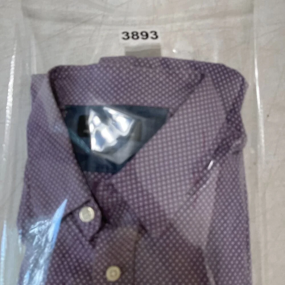 Banana Republic Mens Standard‎ Fit Dress Shirt Medium Purple Stretch Soft Wash